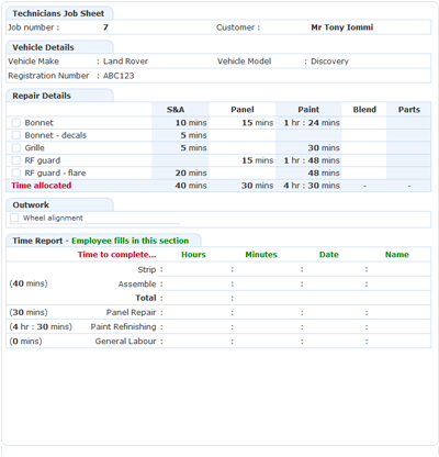 Quotes, job sheets, invoices and statements - auto refinishing400 Quotes, job sheets, invoices and statements - auto refinishing400